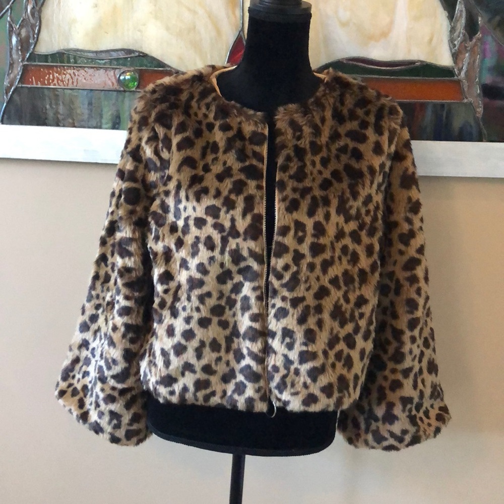 Zip up animal print for jacket  Medium